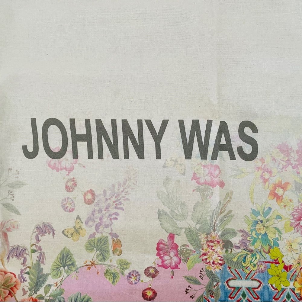 JOHNNY WAS EXOTIC ASIAN-INSPIRED FLORAL MUSLIN DRAWSTRING DUST BAG - NEW! - Picture 4 of 8